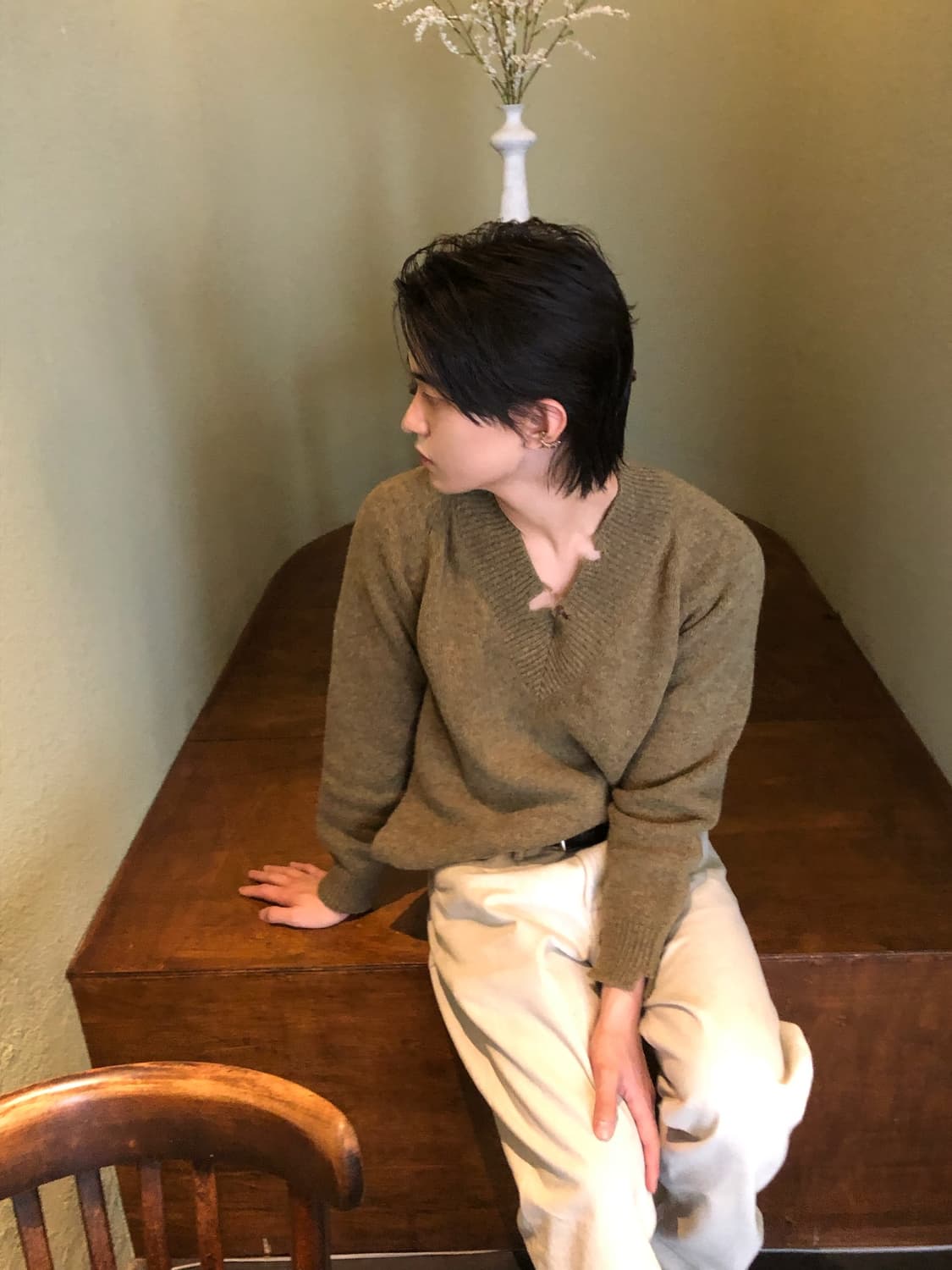 마르지엘라 디스트레싱 브이넥 스웨터 상품이미지3