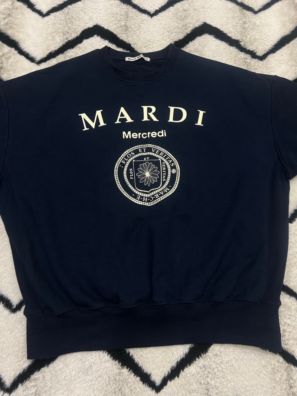 [Free]마르디메크르디 오버핏 맨투맨/짙은네이비/기모 상품이미지2