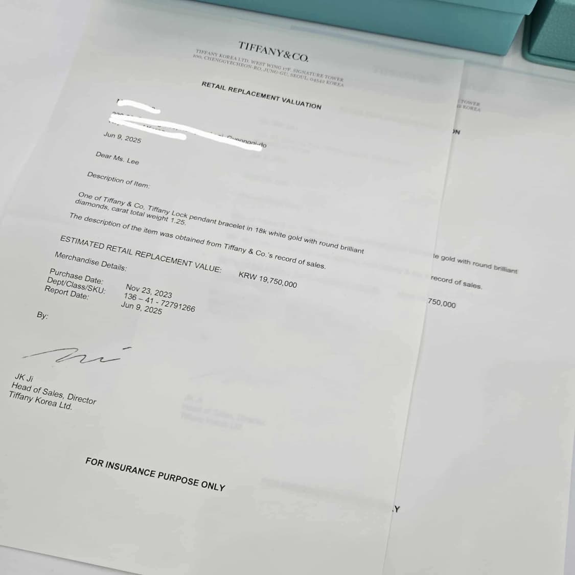 티파니앤코 락 펜던트 다이아 풀파베 미디엄 화이트골드 상품이미지8
