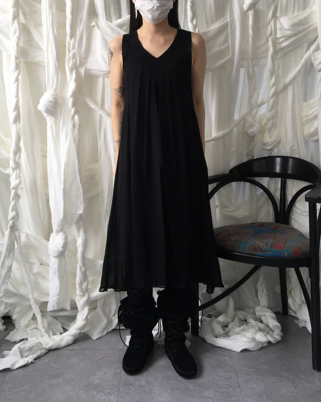 Layered point sleeveless onepiece 상품이미지1
