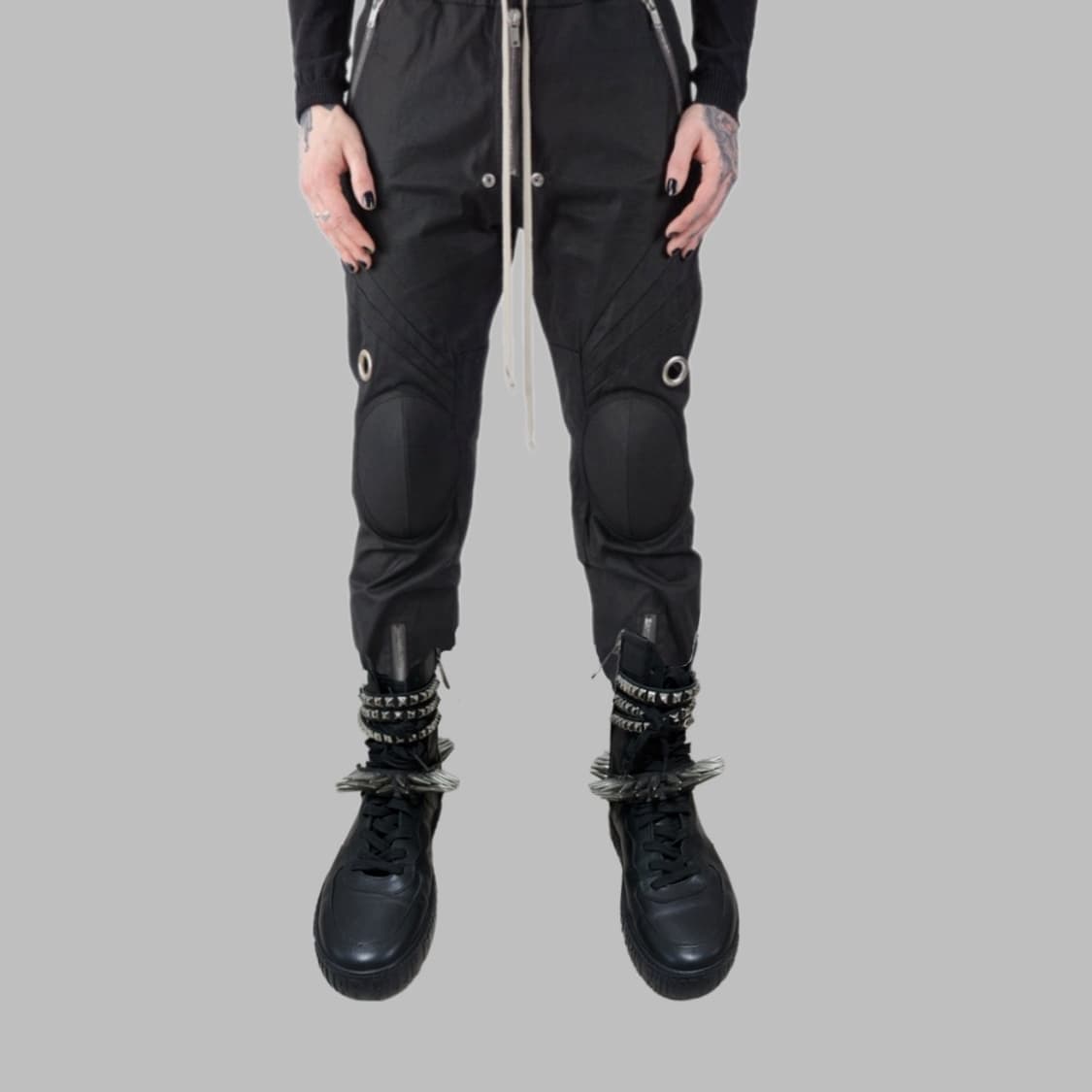 (41 size) 필립 플레인 한정판 스터드 하네스 장식 레더 부츠 상품이미지1