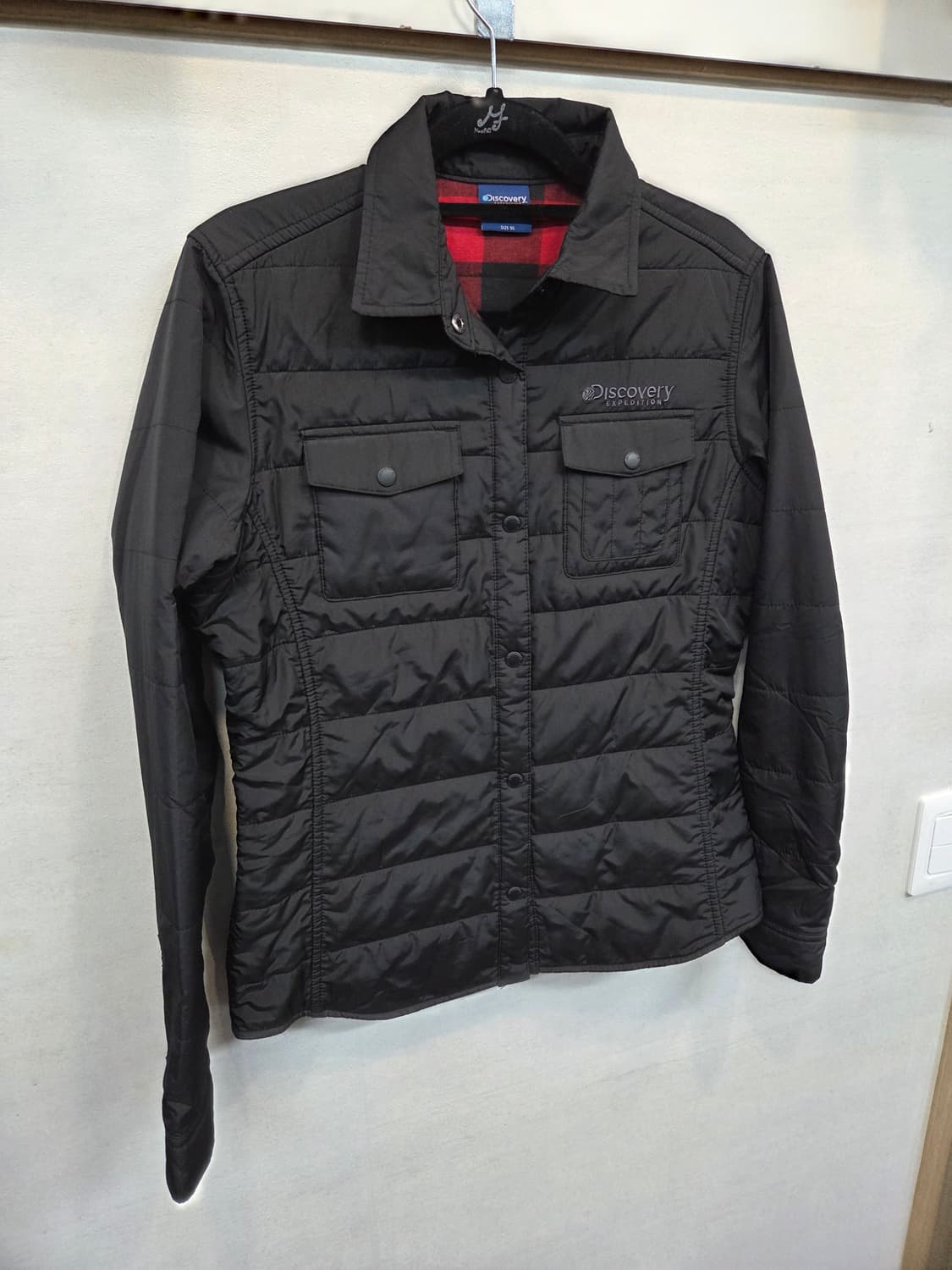 디스커버리 여성 안감체크 퀄팅 패딩셔츠 95 상품이미지6