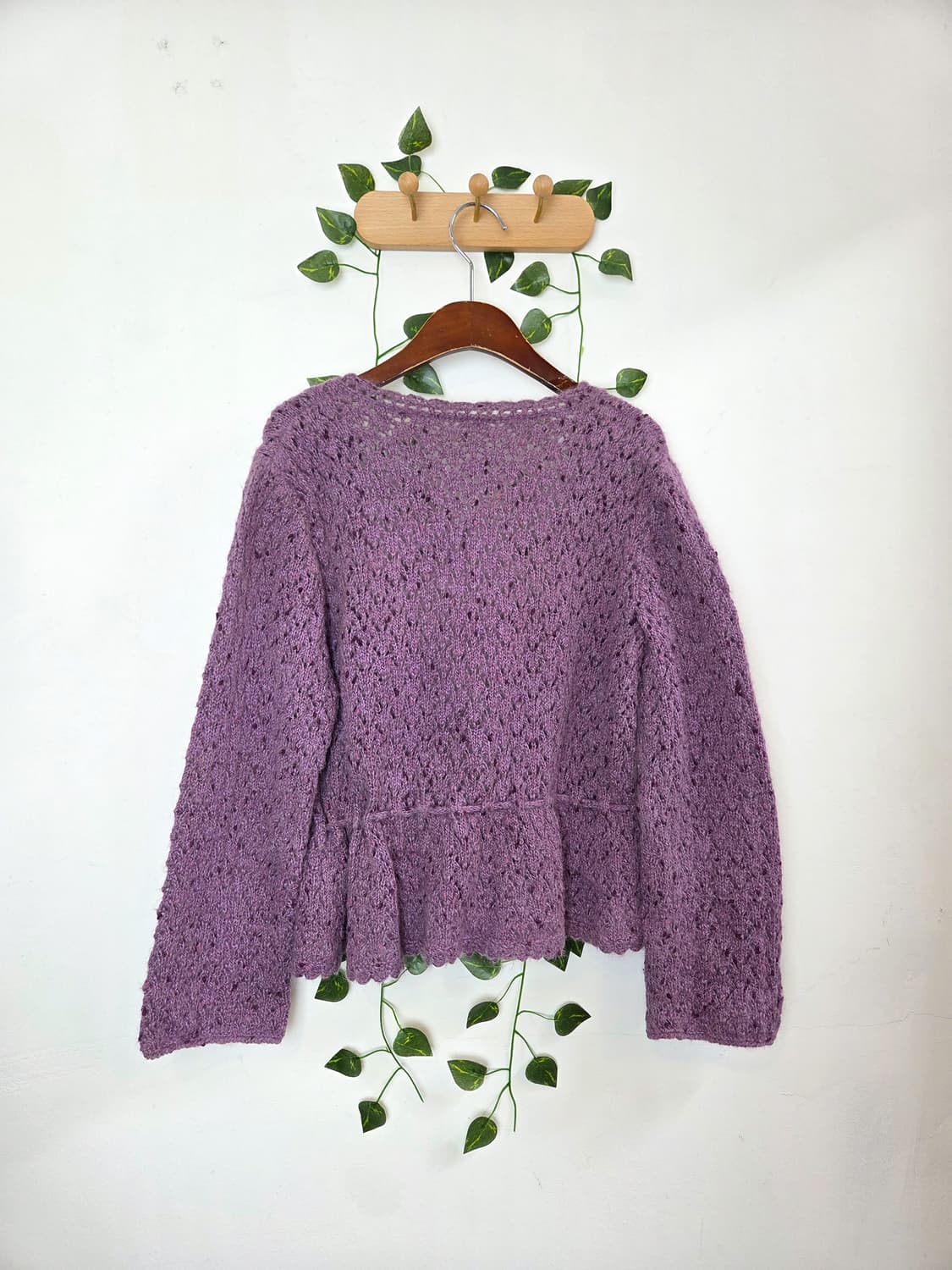 색실 콕콕 보라 가디건 상품이미지5