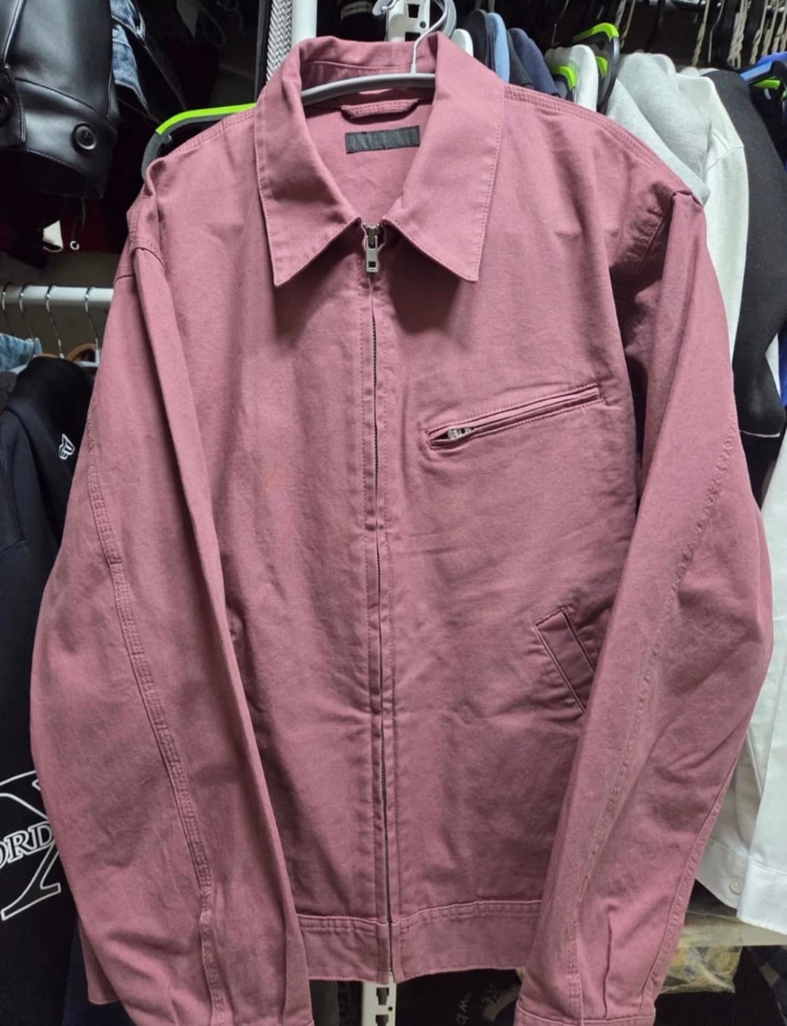 새상품)유니클로 퍼플/핑크 블루종 자켓 L 상품이미지2