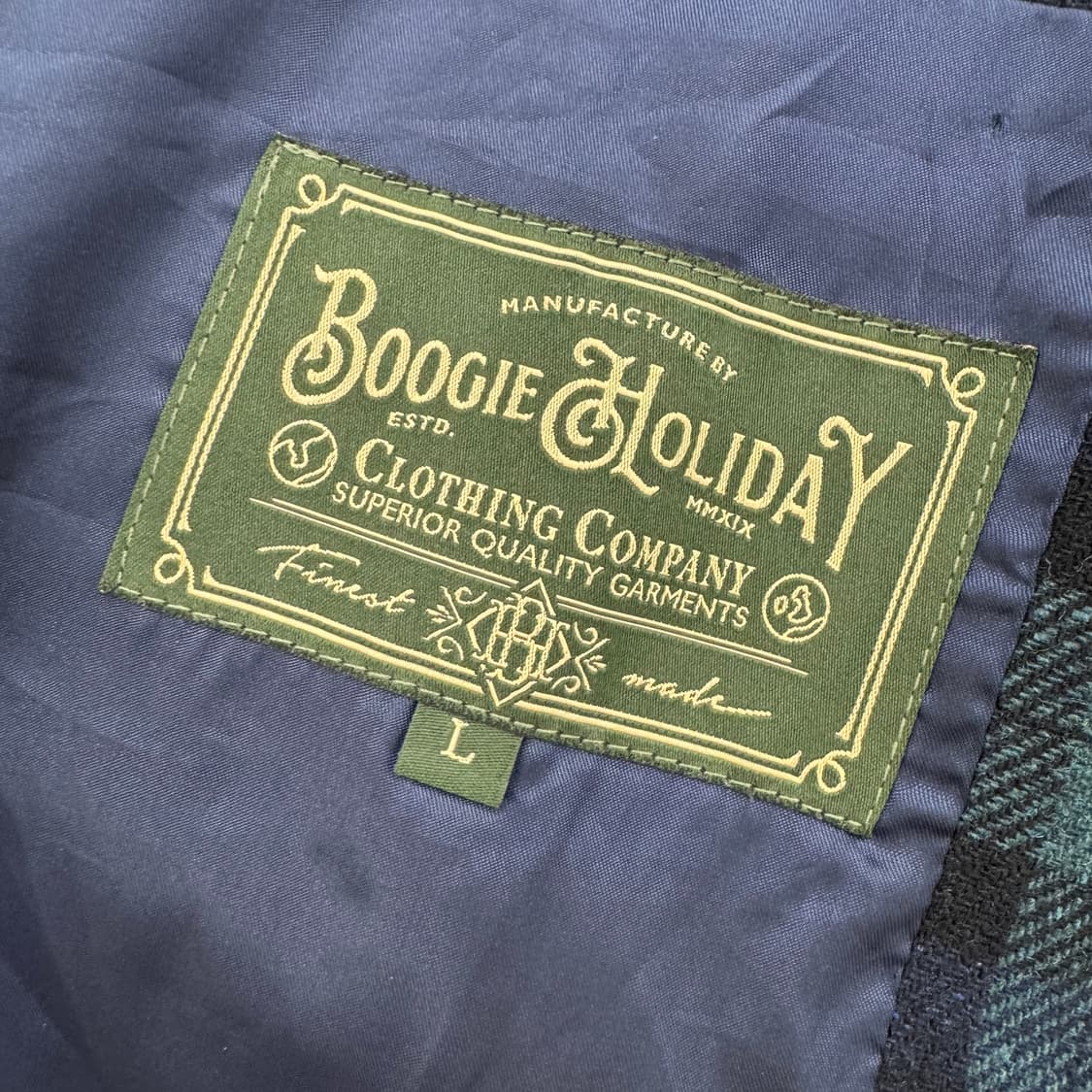 L 부기홀리데이 블랙와치 패턴 울 블레이저 자켓  상품이미지6