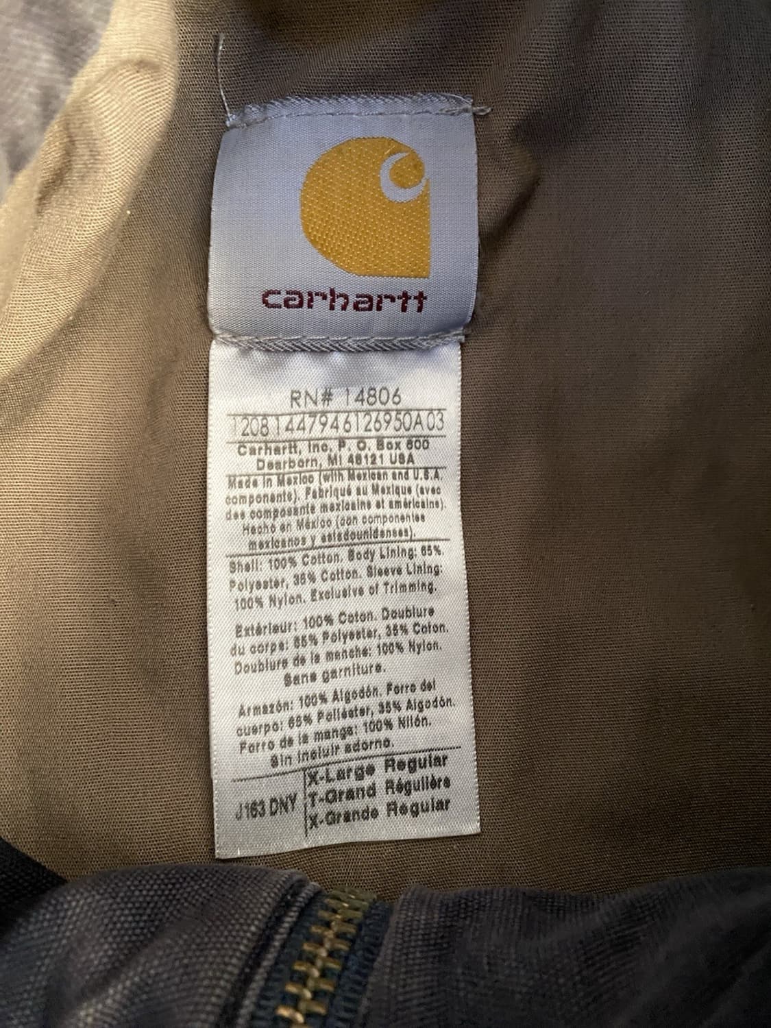 칼하트 J163 디트로이트 자켓 다크 네이비 상품이미지4