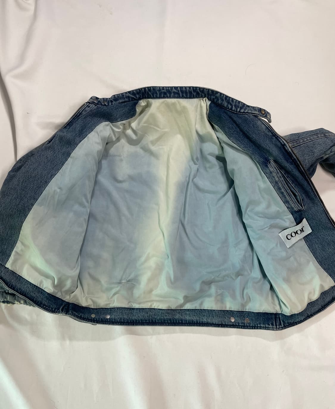 쿠어 페이딩 패디드 바이커 데님자켓 상품이미지8