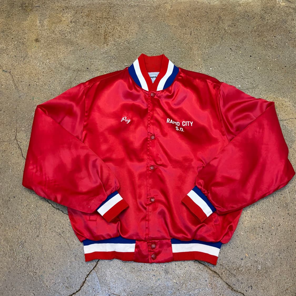 레어 90s Made in USA 스윙스터 사틴 자켓 패딩자켓 상품이미지4