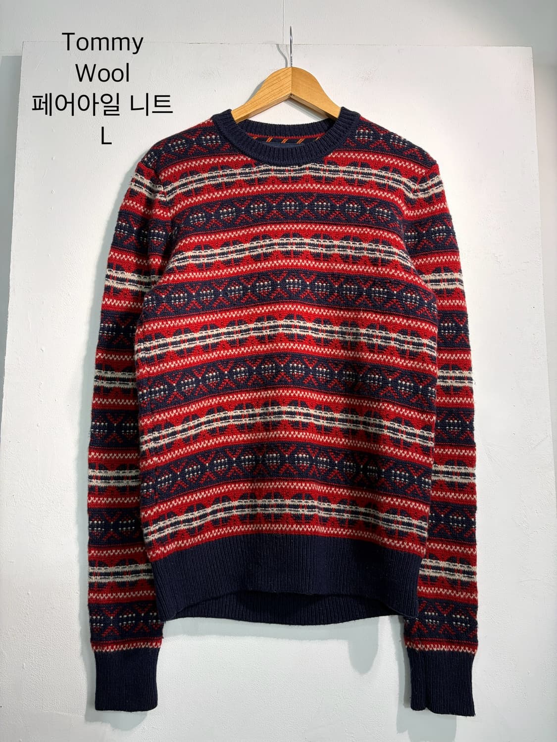 Tommy 타미 울 페어아일 니트 L 상품이미지1