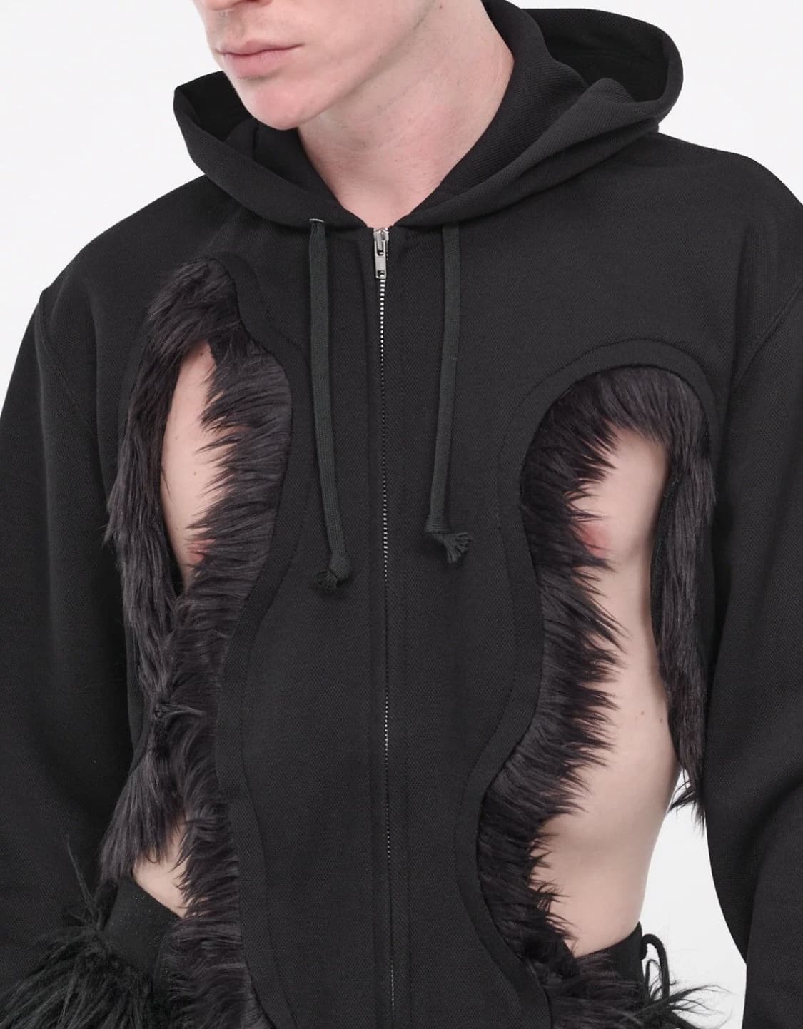 꼼데가르송 옴므플러스 하드데미지 프린지 후드집업 M 상품이미지1