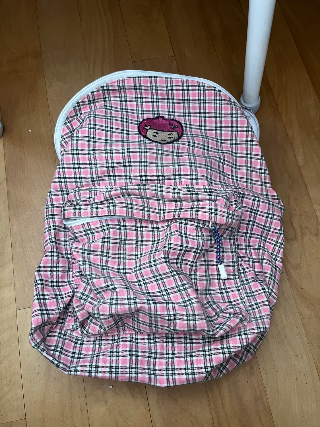 빈티지 딸기 체크 백팩 상품이미지1