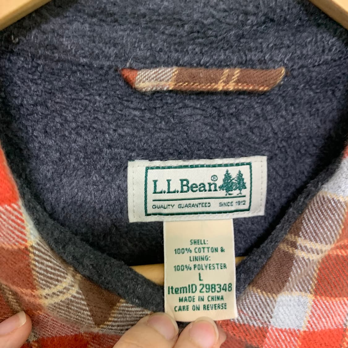L.L.Bean 체크 셔츠 남방 엘엘빈 기모 남녀공용 빈티지 L 상품이미지5