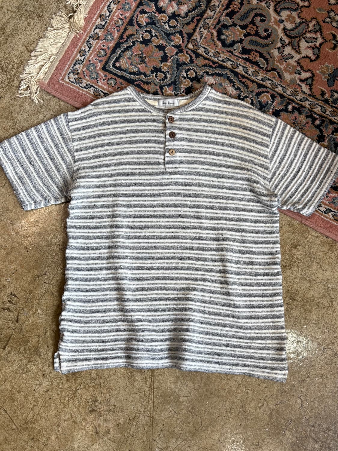 Stripe terry Henley Neck 상품이미지2