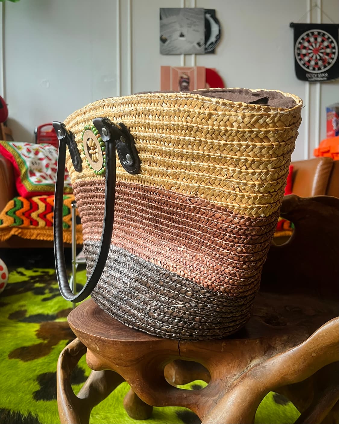 Indian Vintage Rattan Beads Shopper Bag 상품이미지6