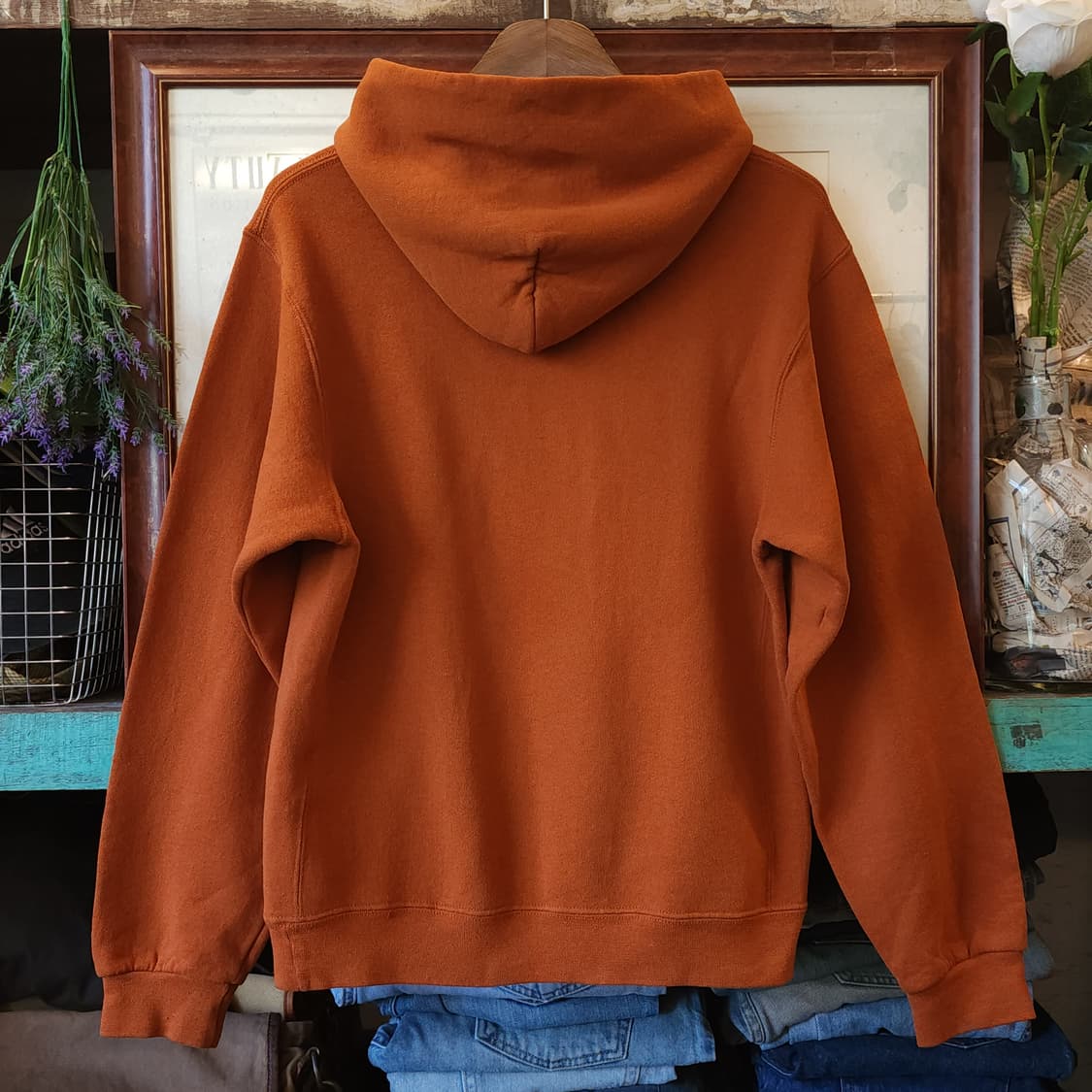 90s 러셀 후드 스웻셔츠 텍사스 빈티지 레터링 S 상품이미지2