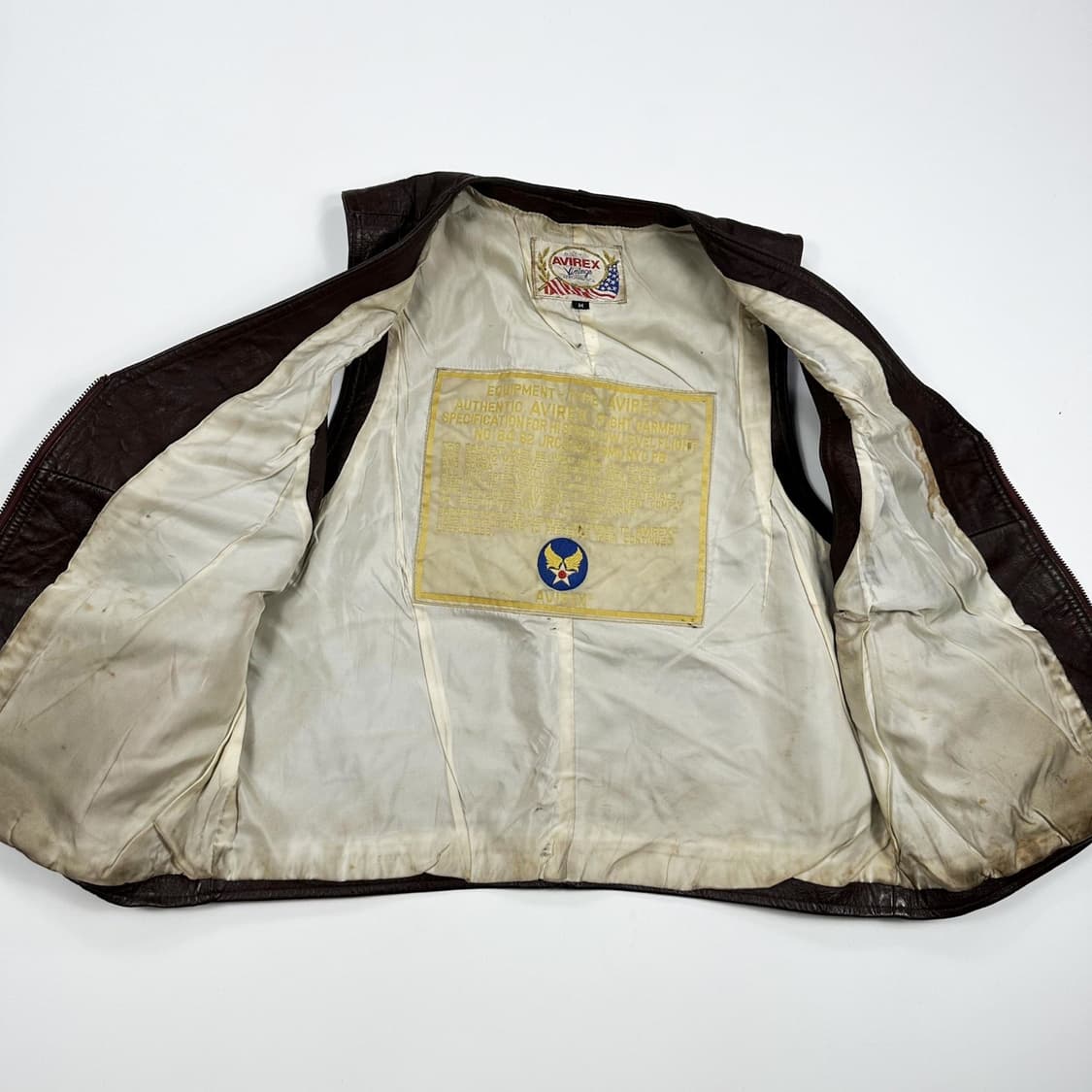 아비렉스 USA 레트로 브라운 가죽 조끼 베스트 (M) 상품이미지6