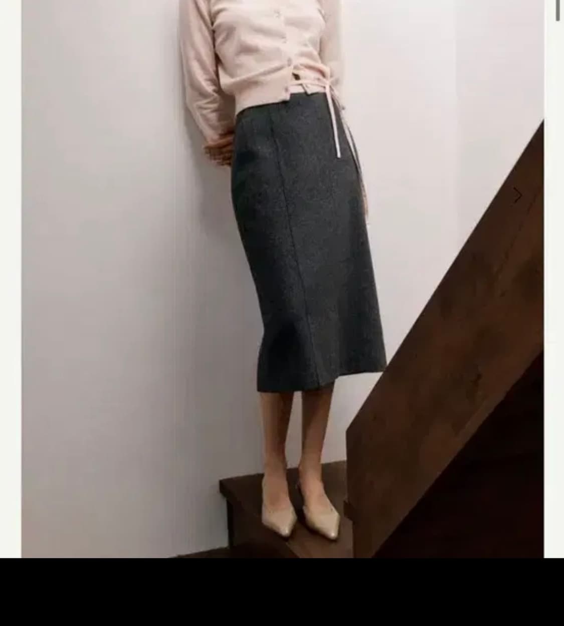 SIE 케일리 타이 울 스커트 차콜그레이 S 사이즈 새상품 상품이미지1