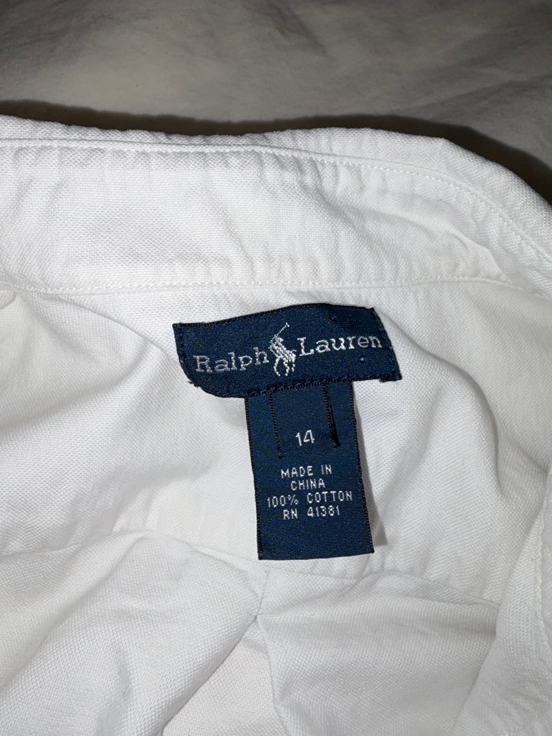폴로 랄프로렌 화이트 옥스포드 셔츠 14사이즈 상품이미지4