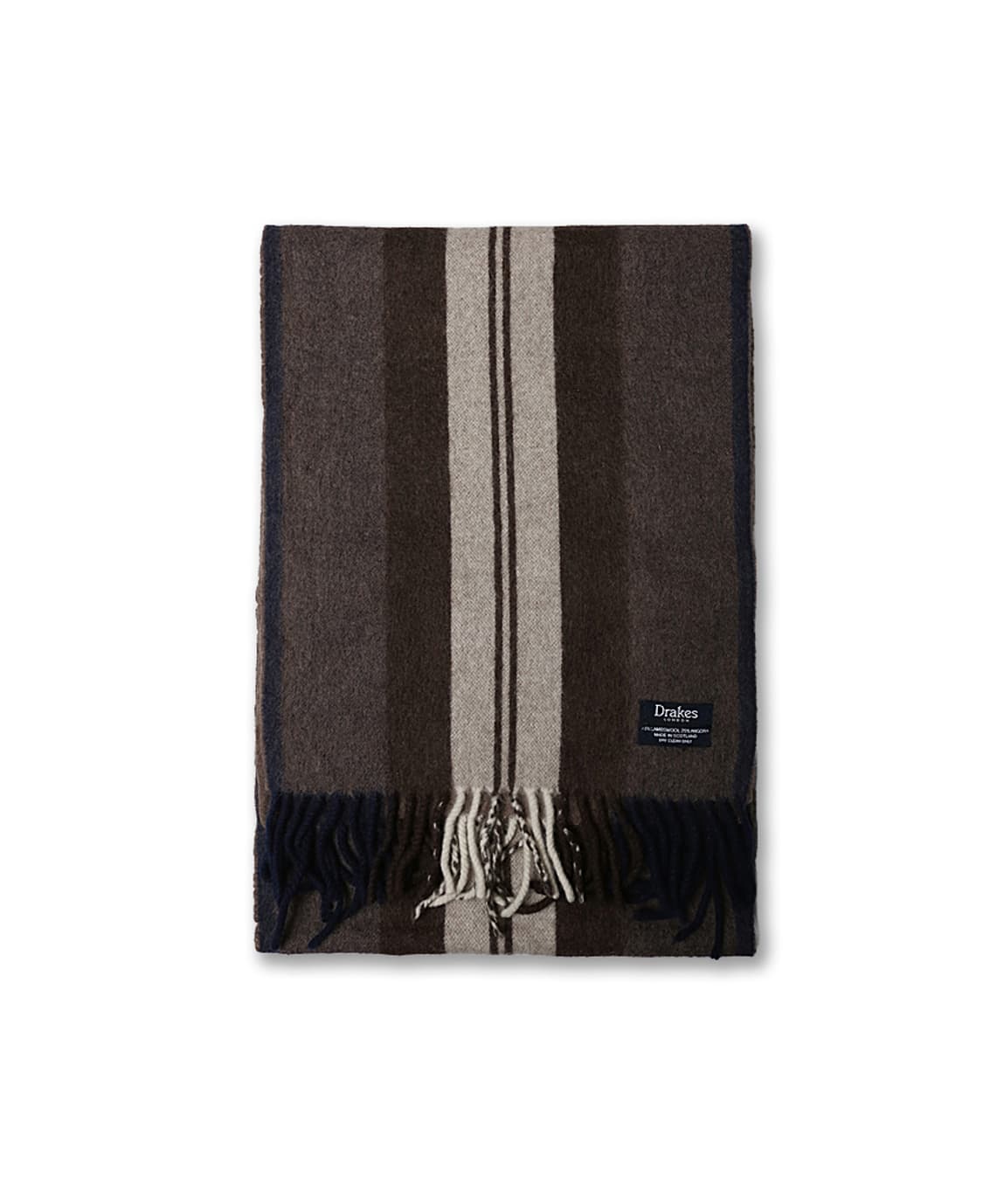 드레익스 [Drake's] 브라운 베이지 스트라이프 댄디 머플러 상품이미지2
