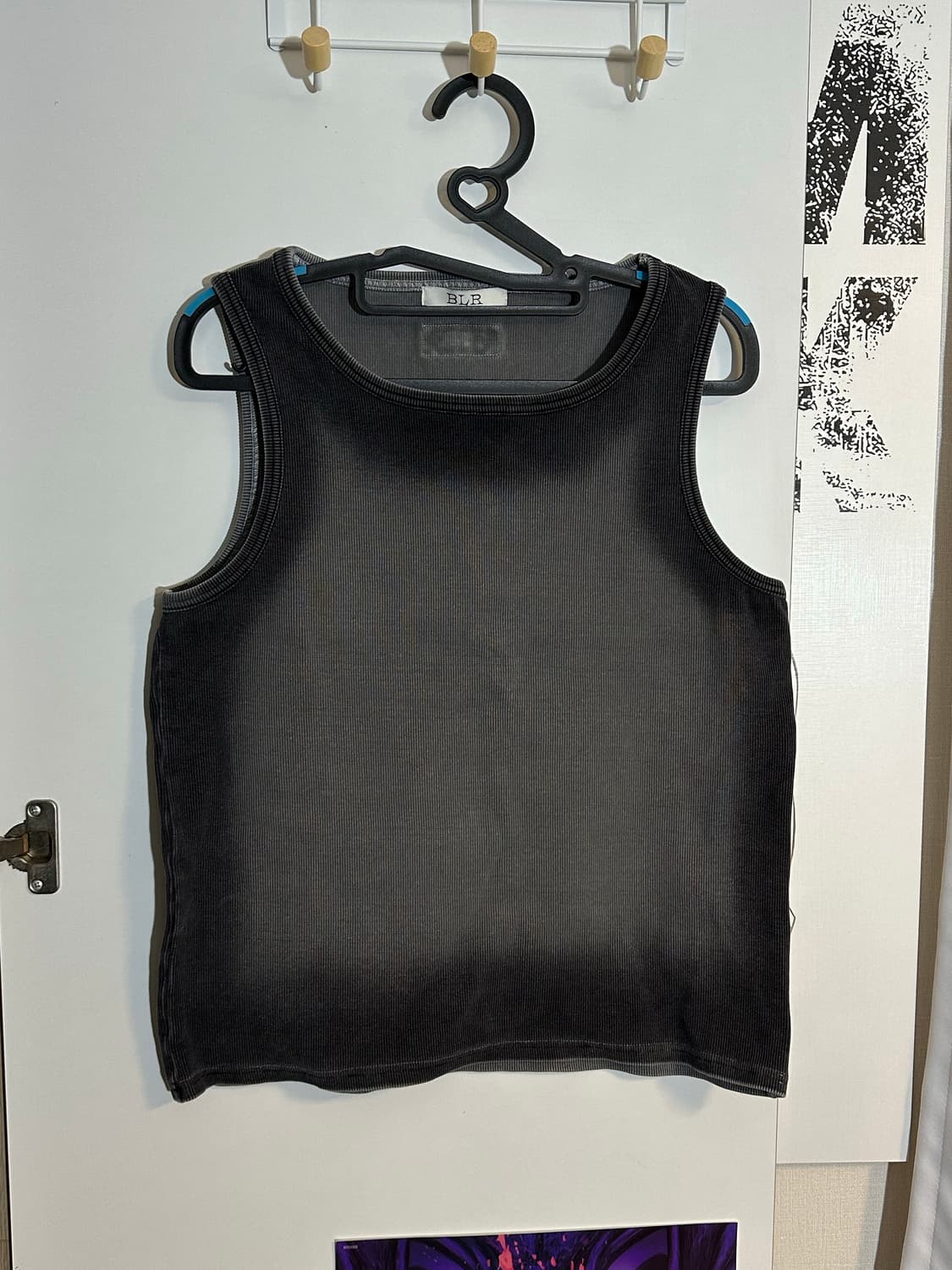 BLR 하이 텐션 그라데이션 워싱 슬리브리스 나시 블랙 (men) 상품이미지2