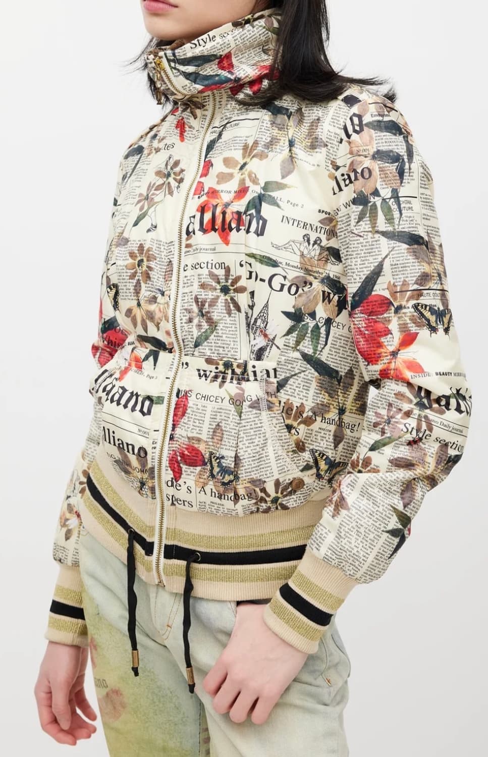[서울 직거래] 존갈리아노 플로럴 뉴스페이퍼 패딩 집업 상품이미지4