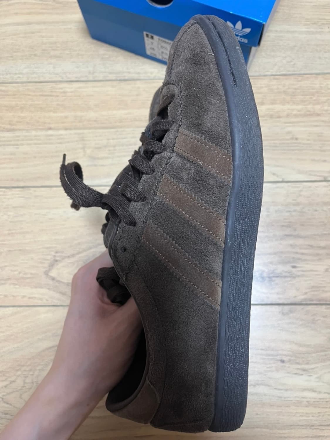 상태좋음) 아디다스 토바코 그루엔 다크 브라운 250 상품이미지4