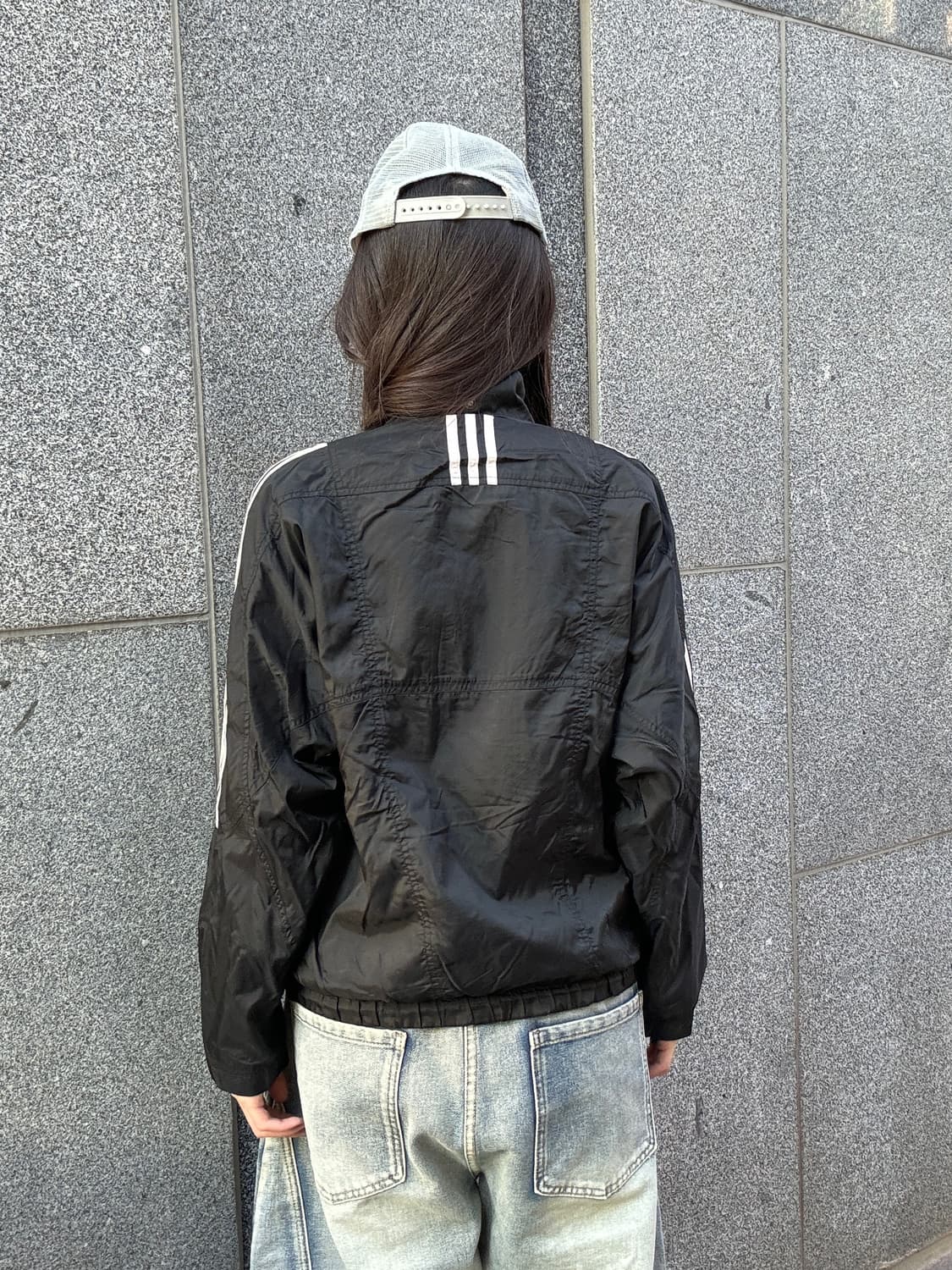 90s 올드스쿨 ADIDAS 블랙 트랙 바람막이 상품이미지4