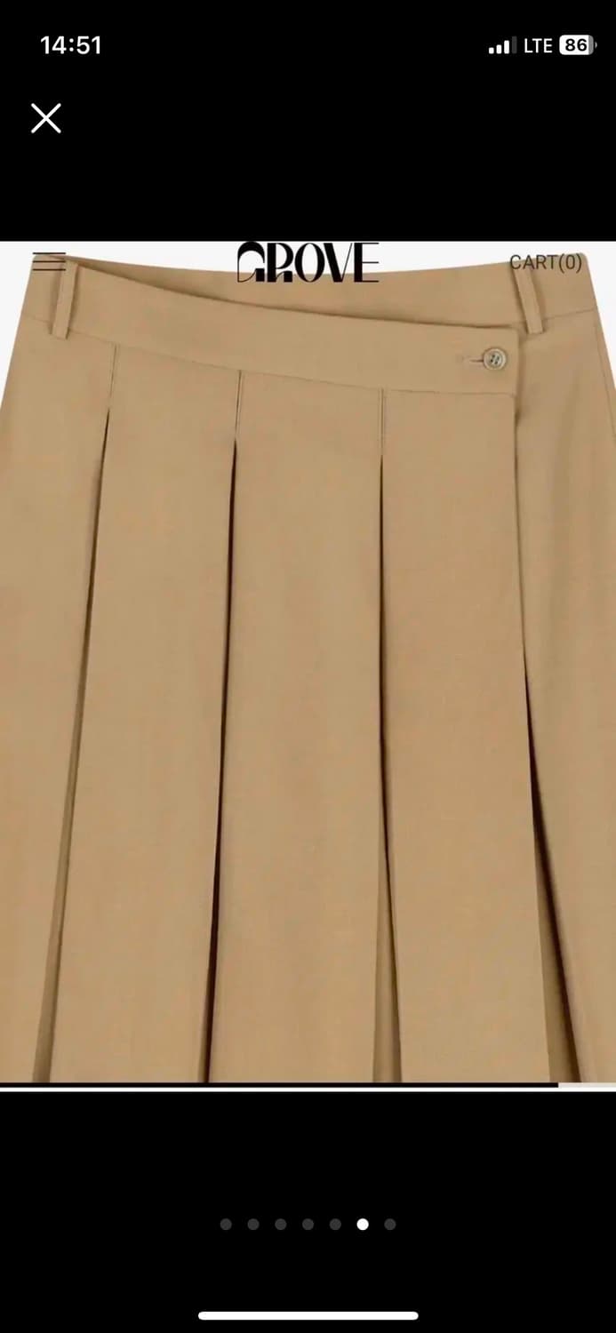 그로브 플리츠 스커트 치마 S 베이지 상품이미지6