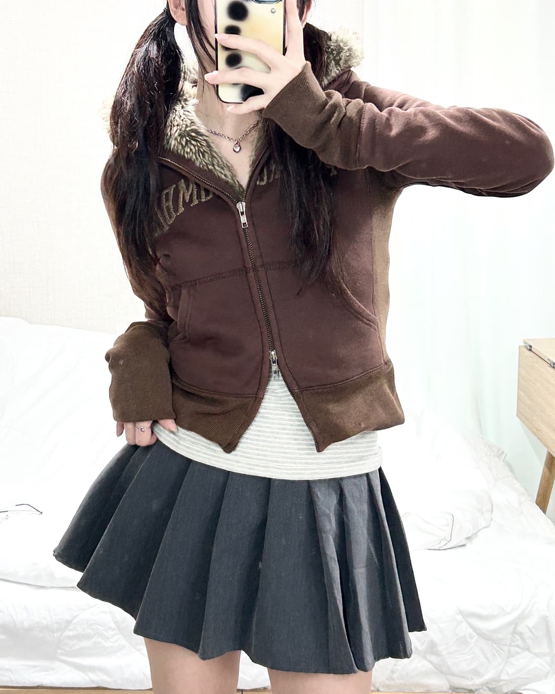 아베크롬비 브라운 투웨이 울프죠 후드집업 상품이미지4