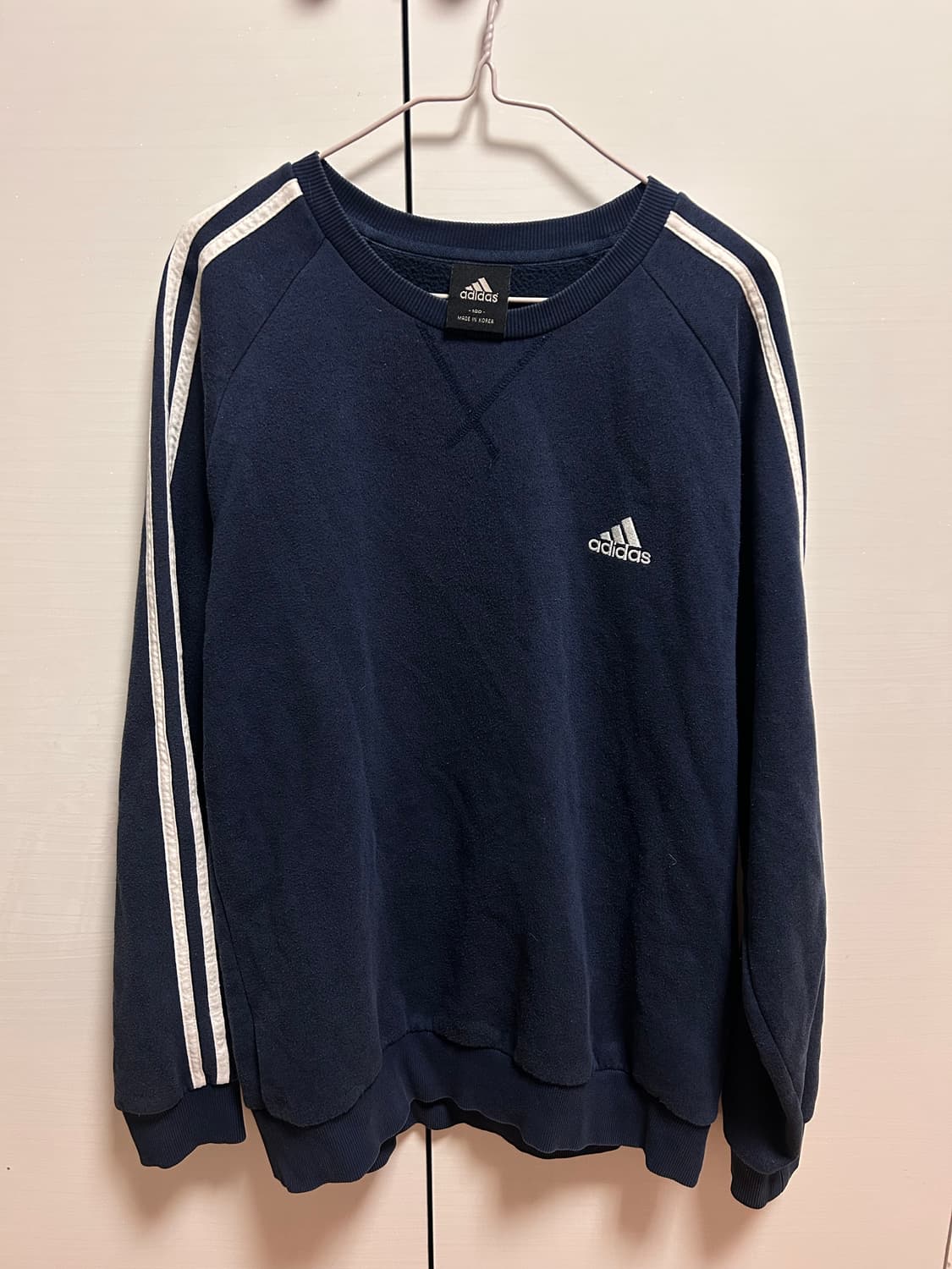 아디다스 네이비 삼선 맨투맨 100 상품이미지1