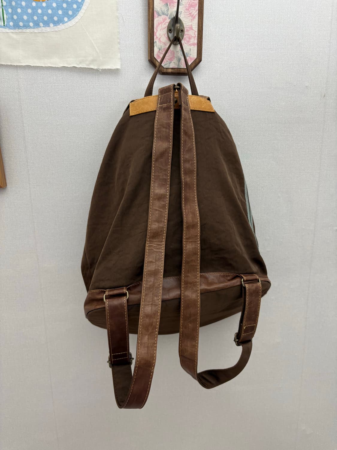 브라운 배색 백팩 상품이미지8