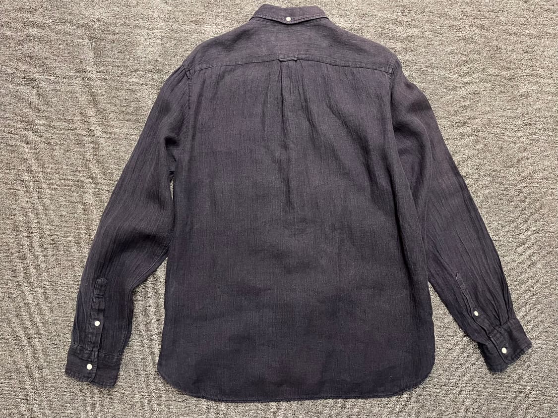 [100] 빔즈플러스 네이비 린넨셔츠 L  상품이미지6