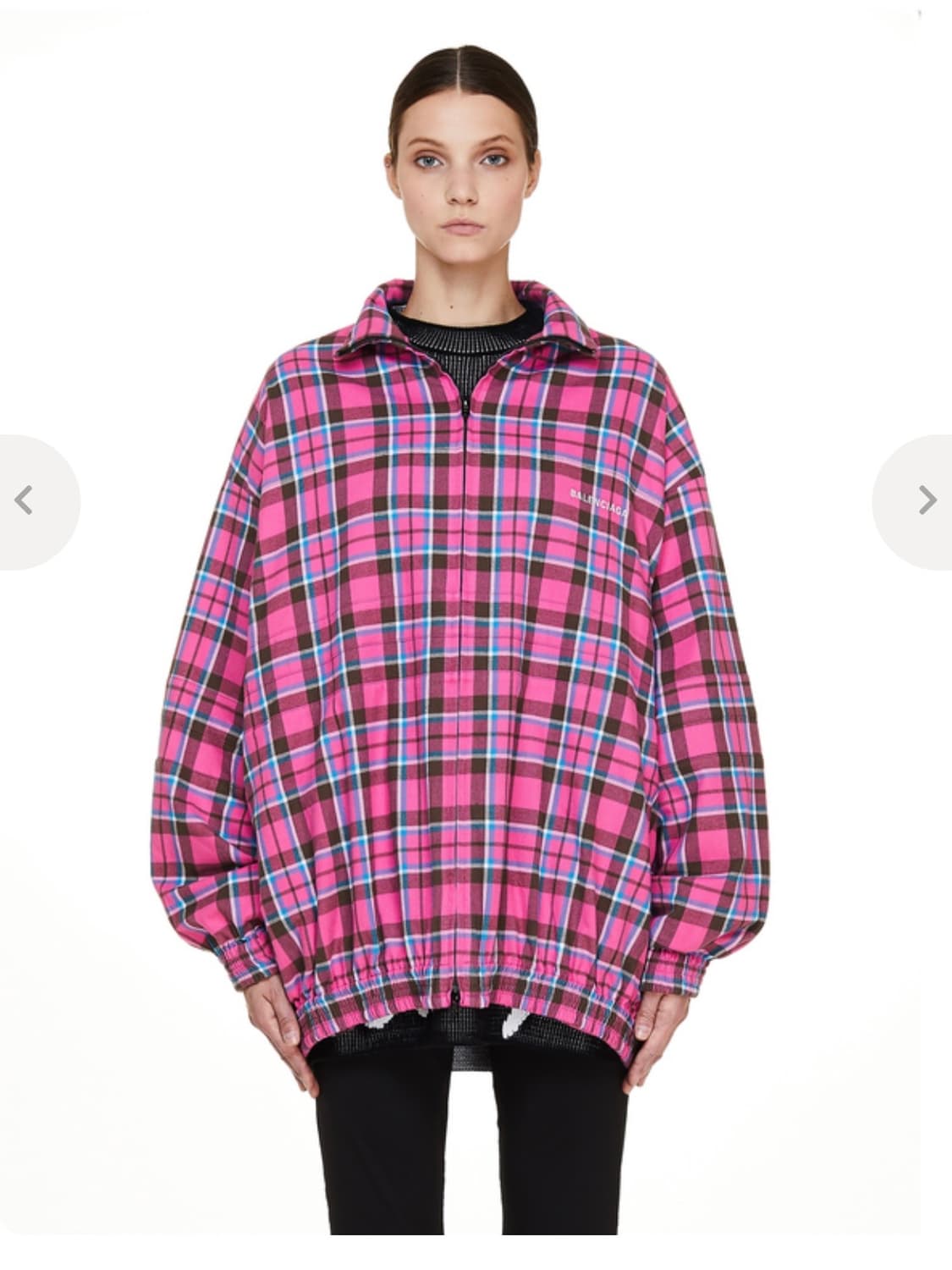 발렌시아가 핑크 플란넬 체크 집업자켓 백화점판 상품이미지9