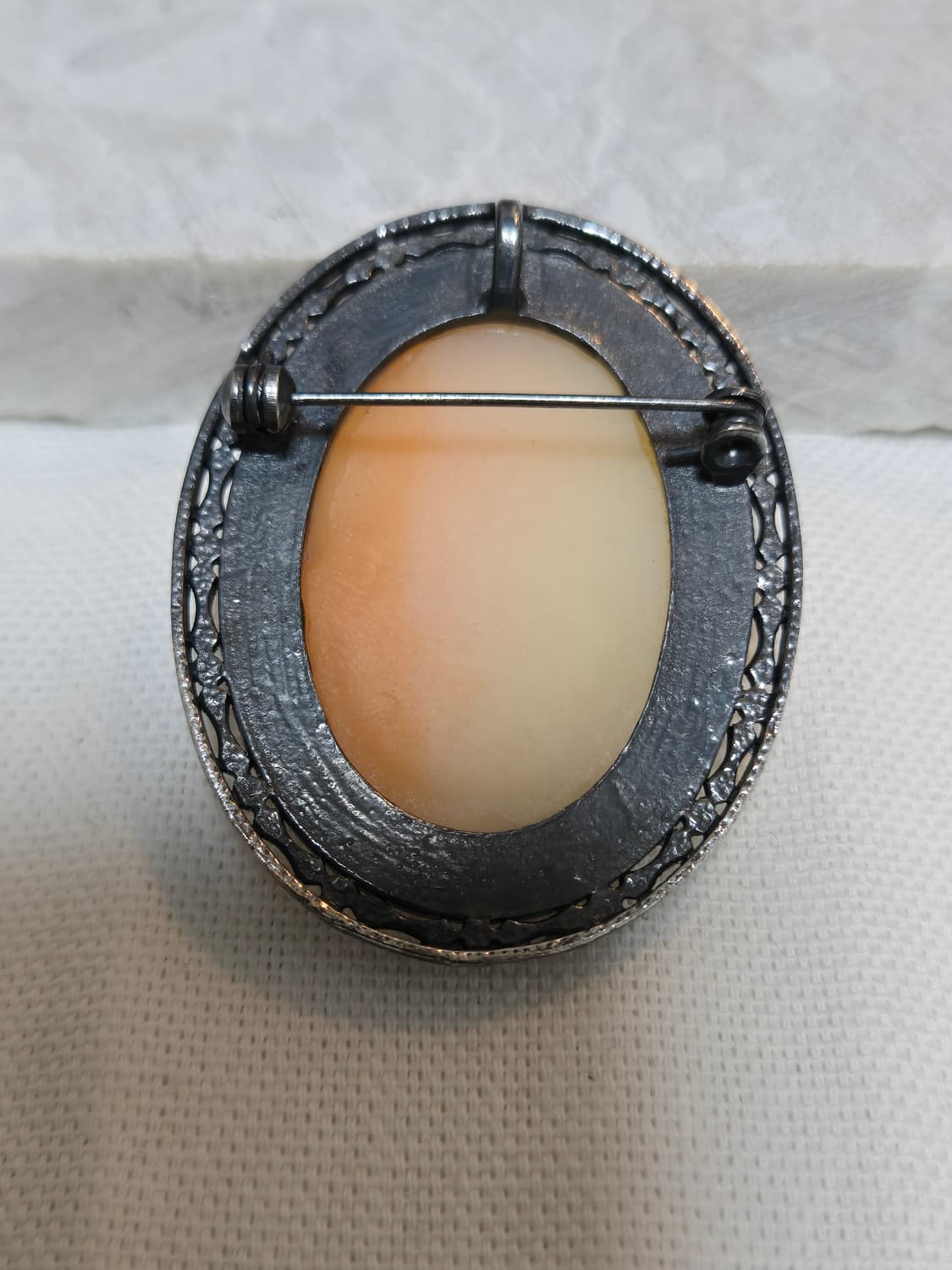 유럽 빈티지 쉘 카메오 브로치 │ 실버 프레임 · 로즈 모티프 상품이미지2