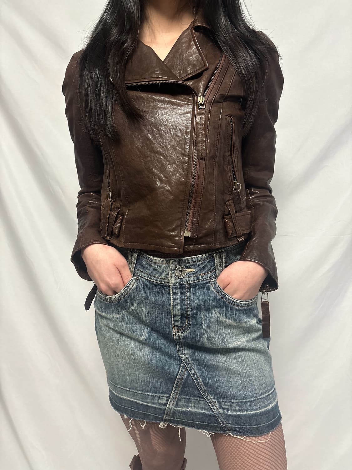 빈티지 브라운 양가죽 자켓 상품이미지1