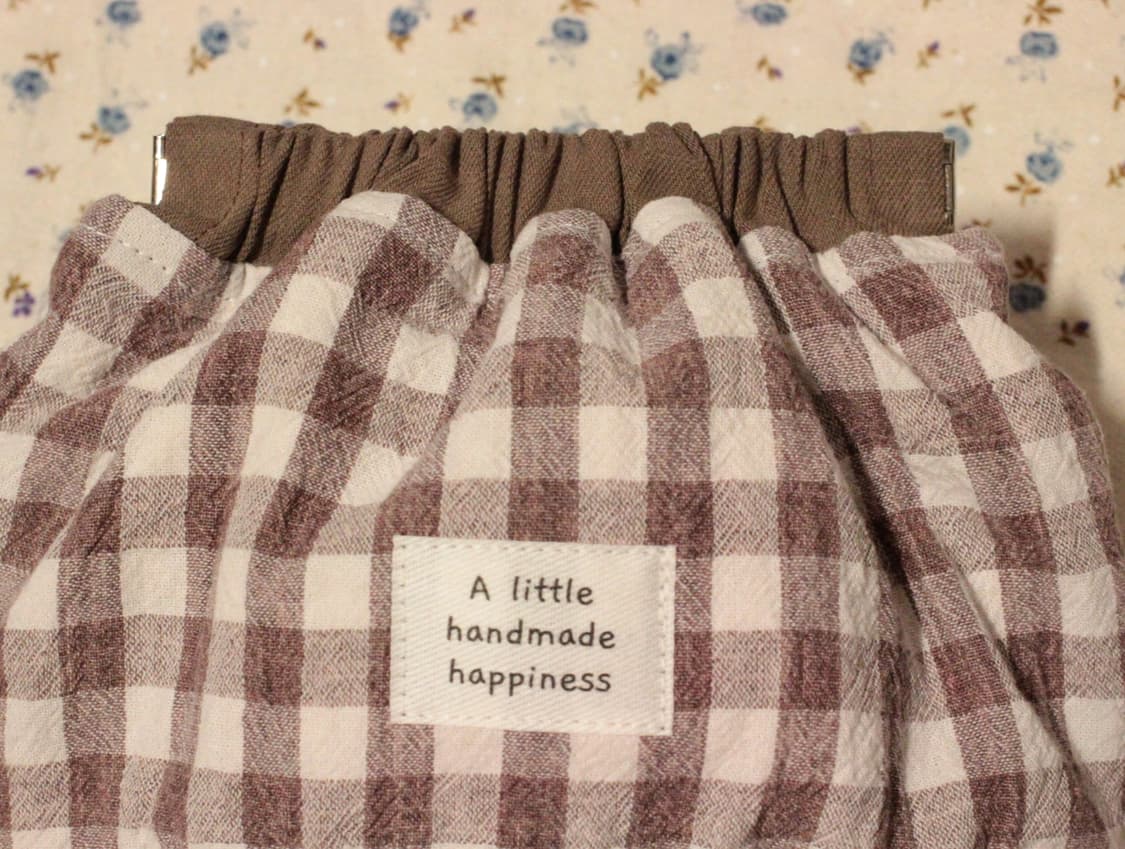 핸드메이드 브라운체크 바네 파우치 상품이미지4