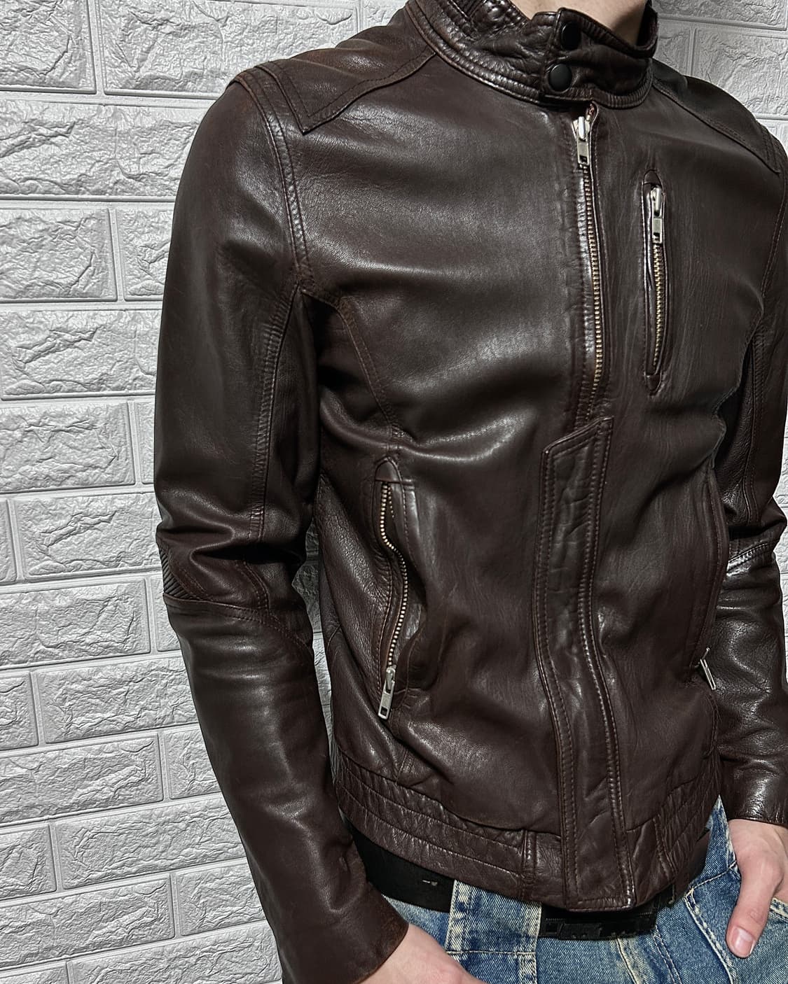 00‘s 딥 브라운 램스킨 자켓 상품이미지2