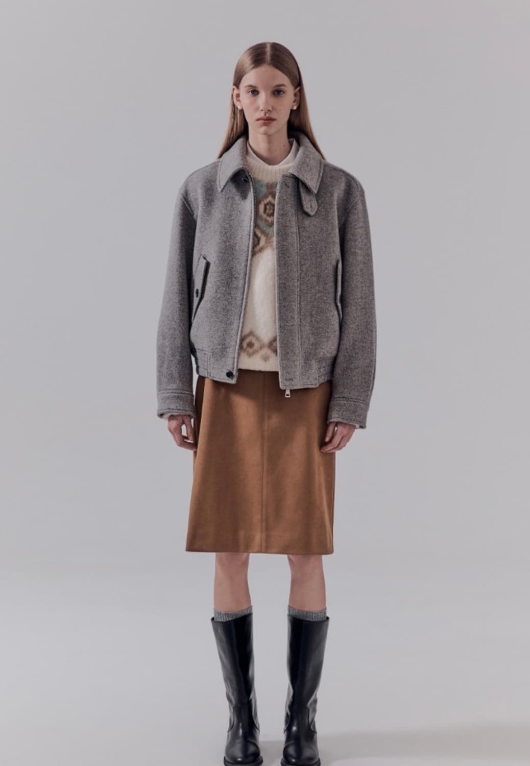 던스트 울 블루종 그레이 Xs 상품이미지2