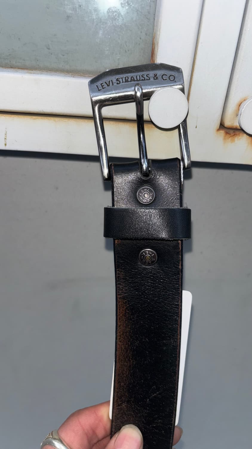 리바이스 블랙 레더 벨트 상품이미지1