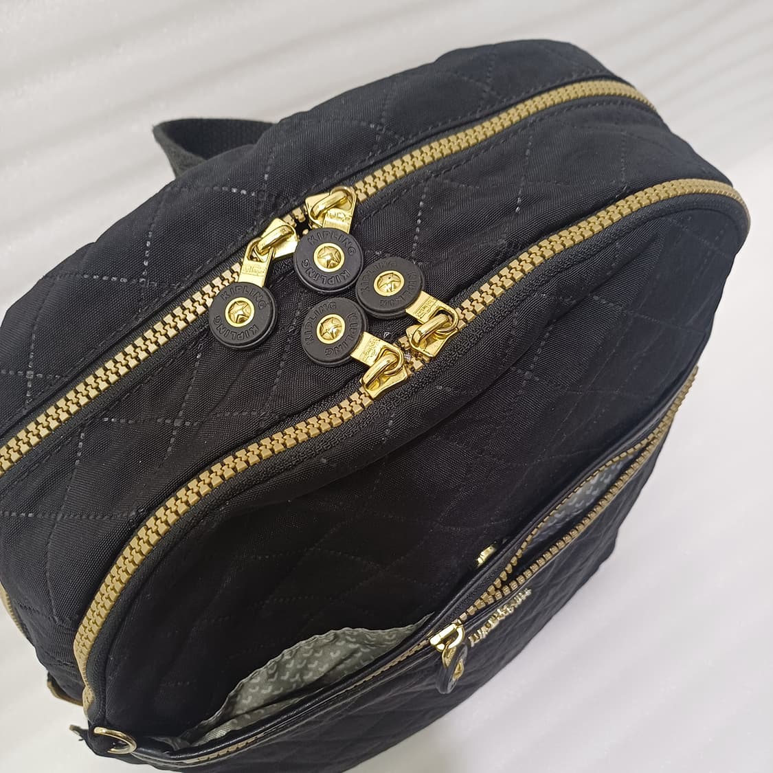 정품 키플링 퀼팅 백팩 L 학생 일상 여행 가방 블랙 훌륭 사랑봉봉정품  상품이미지5