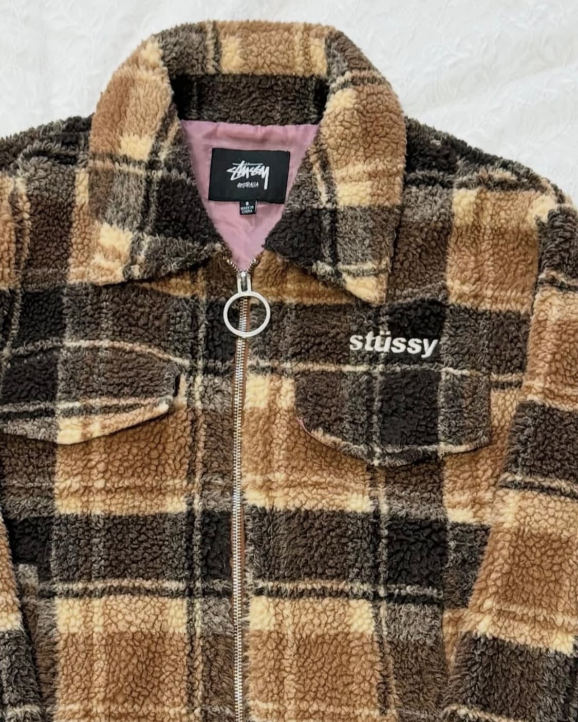 스투시 초코 체크 뽀글이 상품이미지2