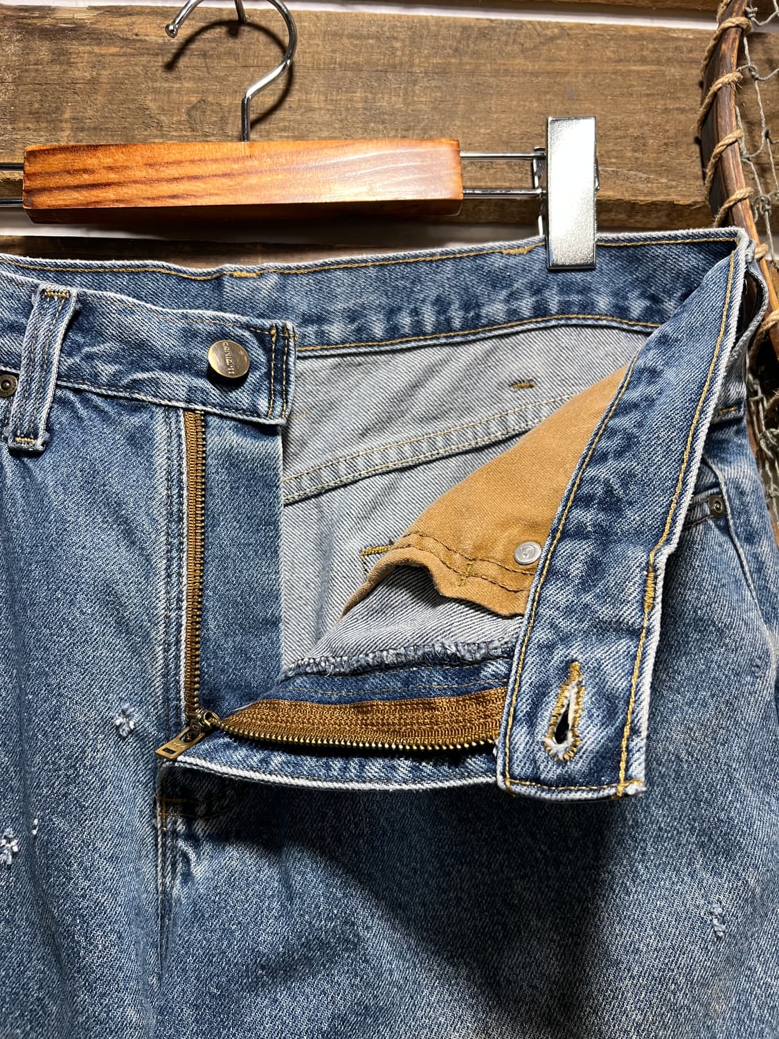 [34]칼하트 USA 빈티지 데미지드 워싱 데님 팬츠 상품이미지3