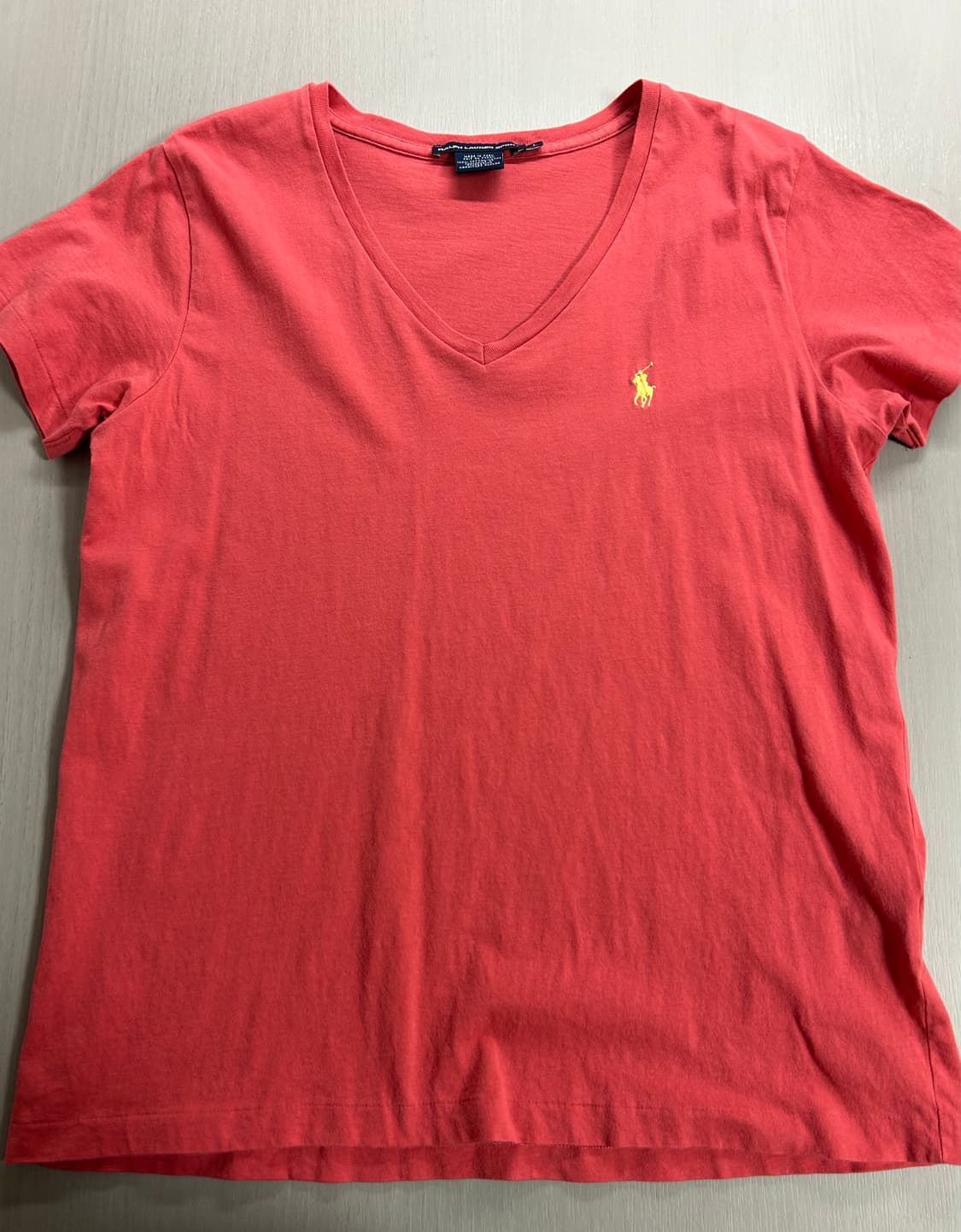 폴로 랄프 로렌 레드 브이넥 반팔 상품이미지1