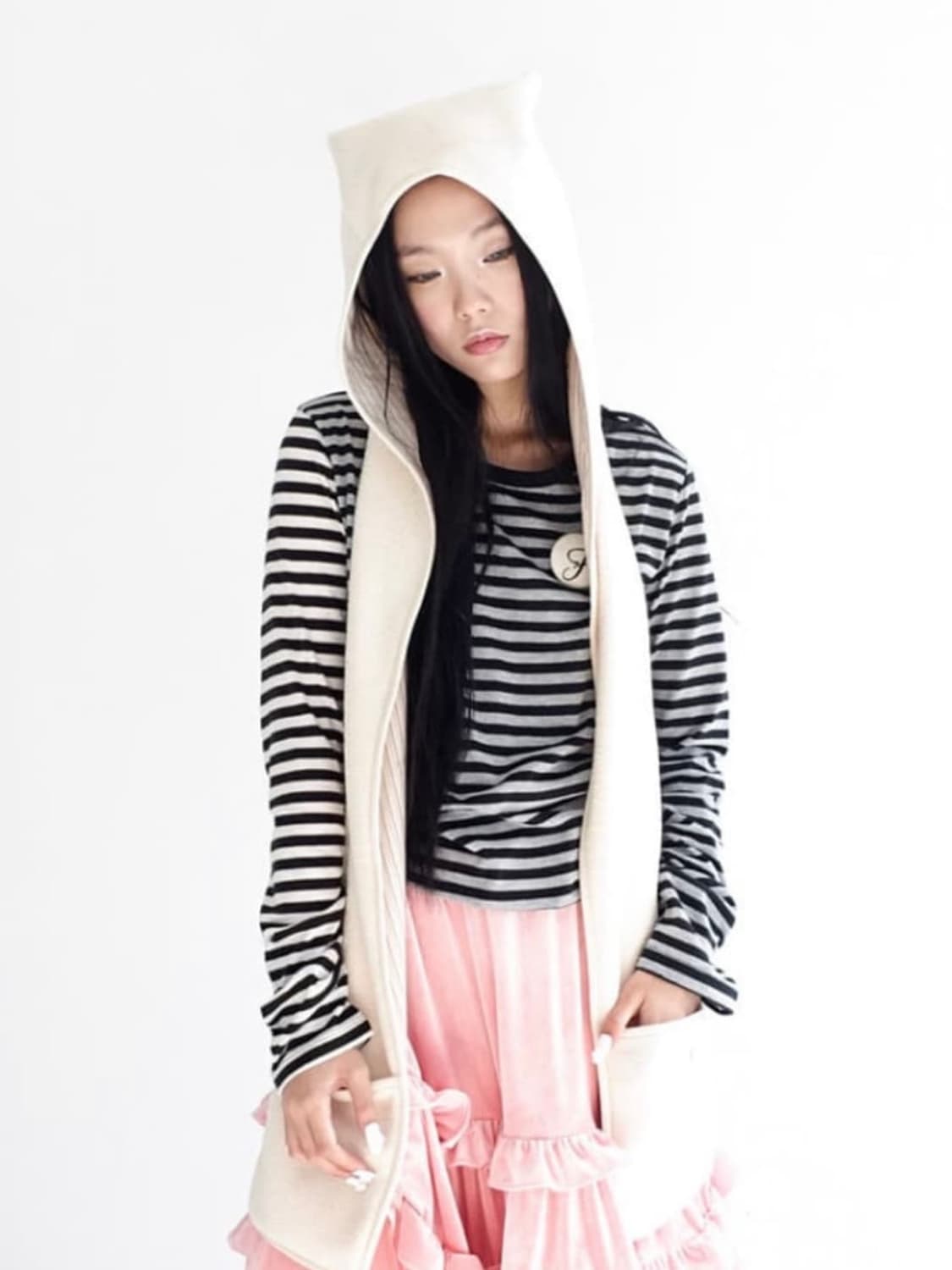 샵페어리 후드 머플러 아이보리 상품이미지1