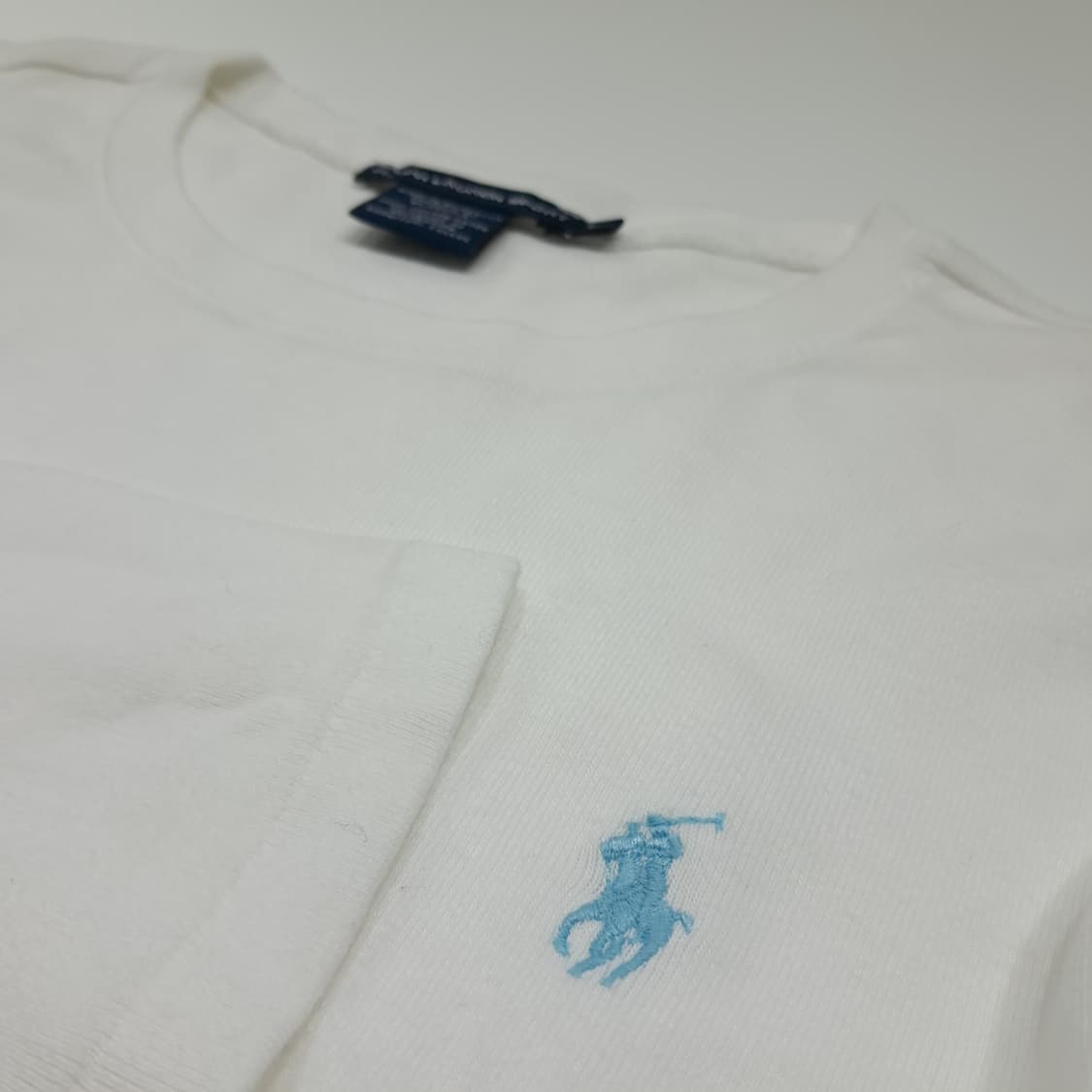 CK053 L 폴로 90s 블루포니 화이트 라운드 티셔츠 상품이미지4