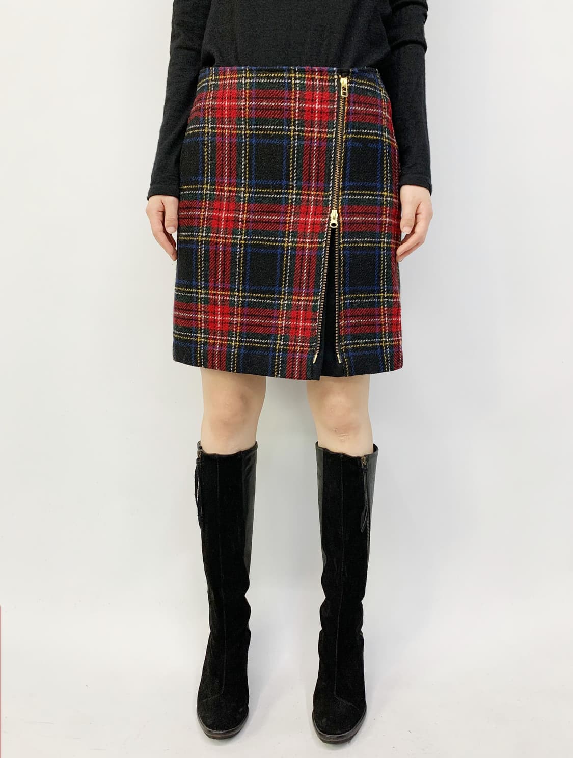해리스 트위드 타탄 체크 스커트 상품이미지1