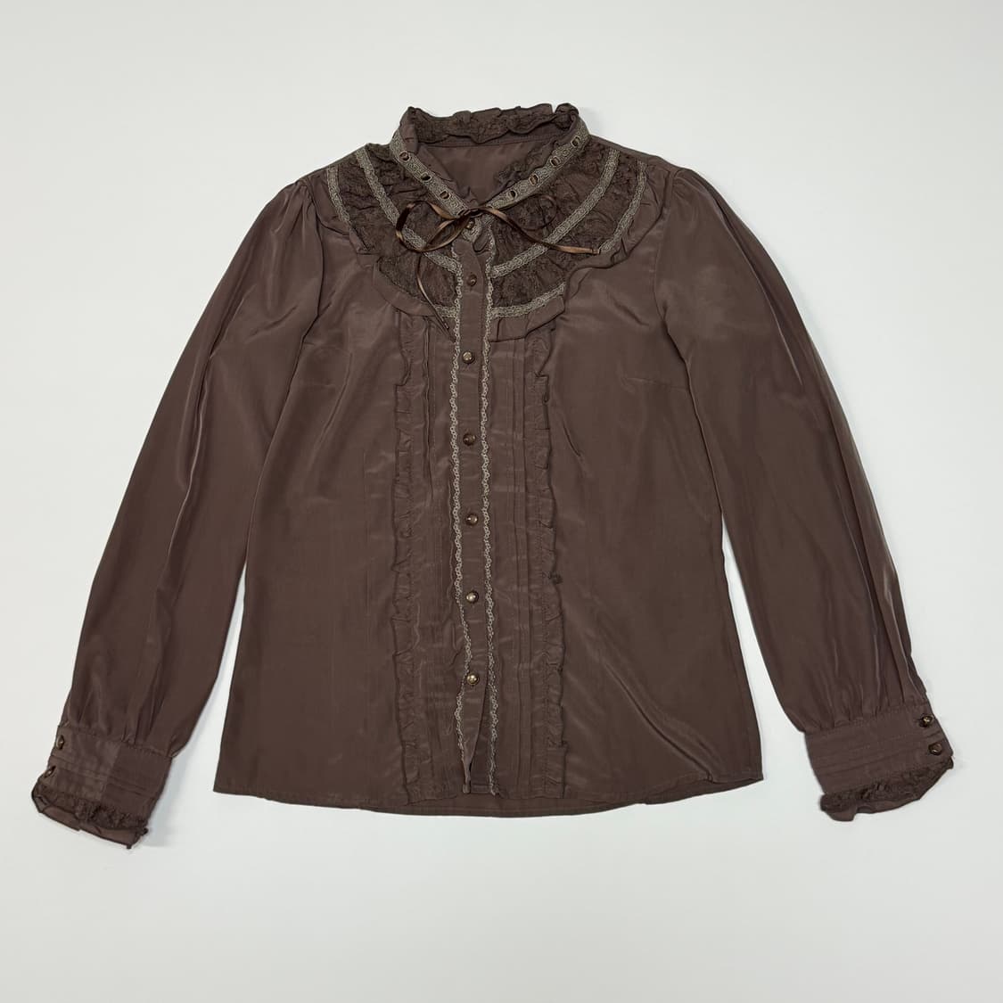 axes femme 초코브라운 레이스 블라우스 상품이미지1