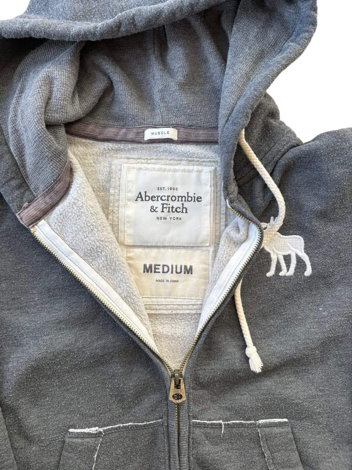 아베크롬비 회색 후드집업 상품이미지3
