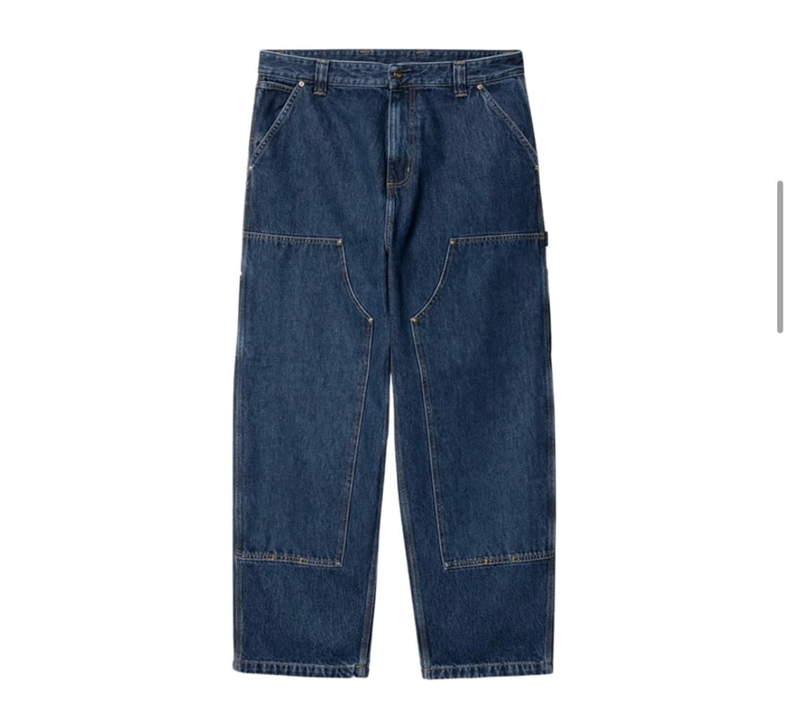 칼하트 WIP 더블 니 팬츠 블루 스톤 워시드 새상품 M사이즈 팝니다 상품이미지2