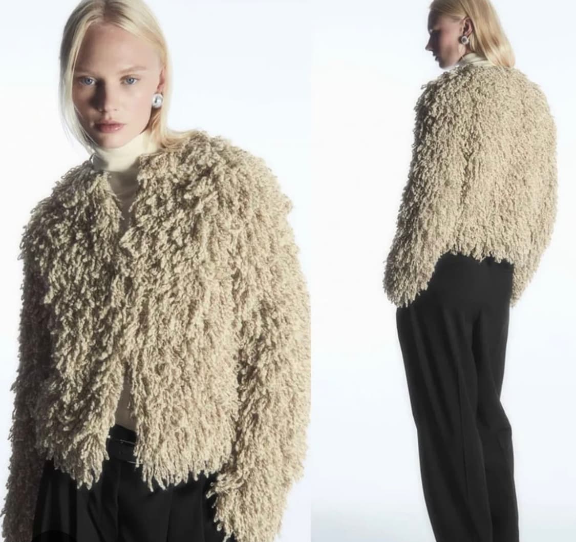 COS 코스 아이보리 퍼자켓 상품이미지1